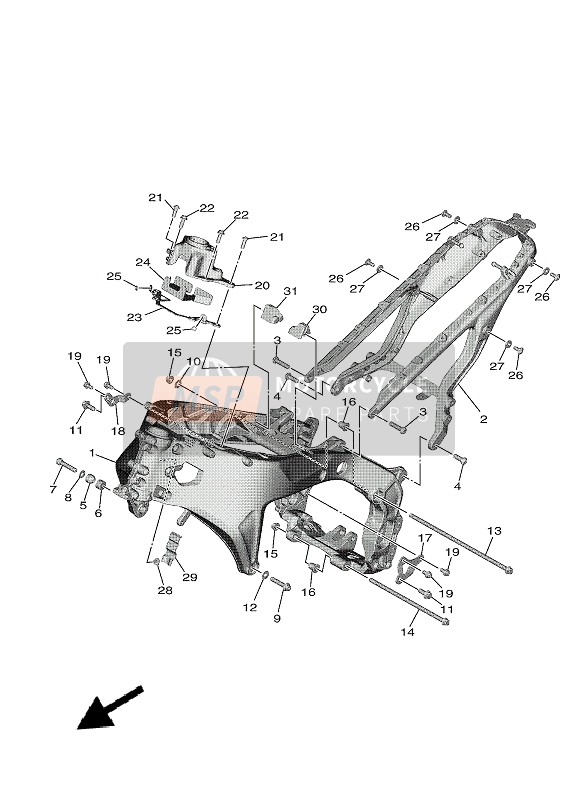 Yamaha MT-09 SP 2021 Frame voor een 2021 Yamaha MT-09 SP