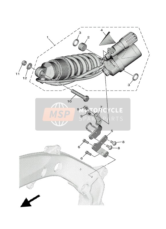 BAM222101900, Shock Absorber Assy, Rear, Yamaha, 0