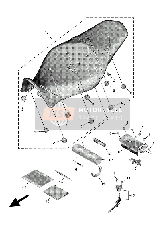 BAM247300000, Double Seat Assy, Yamaha, 0