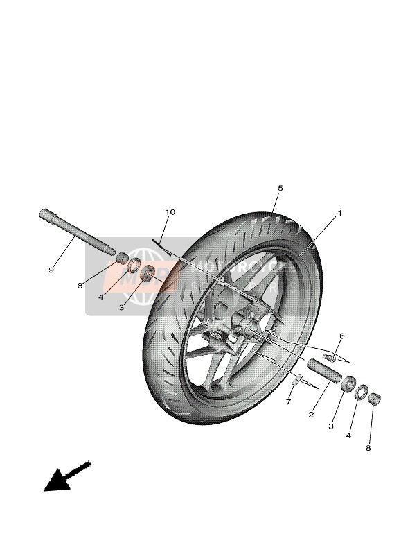 Yamaha MT-09 SP 2021 Ruota anteriore per un 2021 Yamaha MT-09 SP