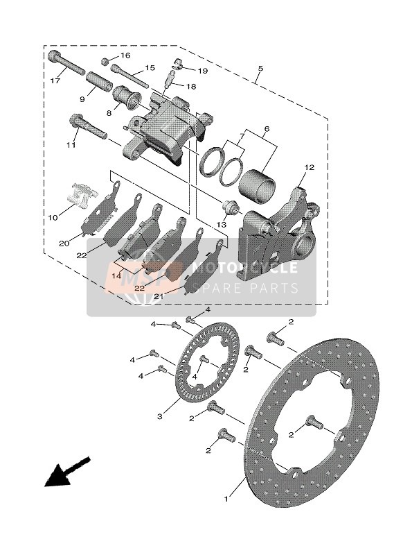 Yamaha MT-09 SP 2021 Bremssattel hinten für ein 2021 Yamaha MT-09 SP