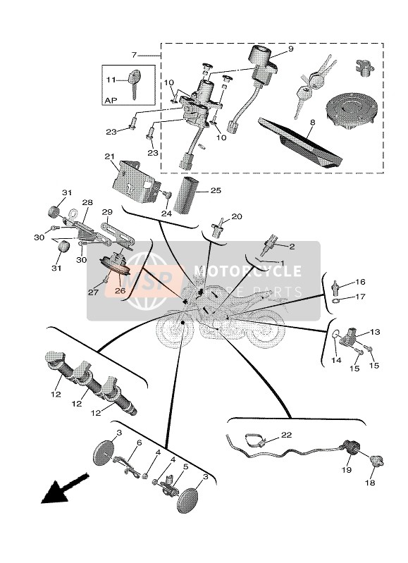 BAMW82500300, Main Sw. Immobilizer Kit, Yamaha, 0