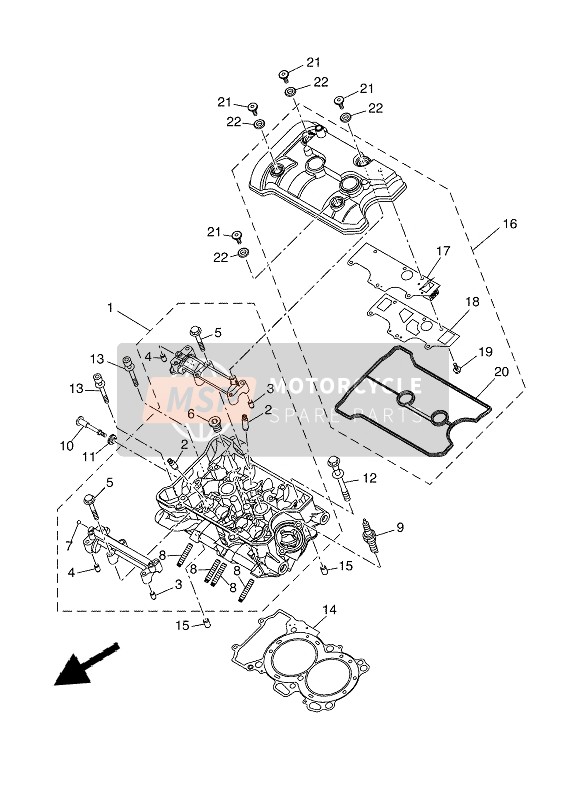 Yamaha TENERE 700 2021 CYLINDER HEAD for a 2021 Yamaha TENERE 700