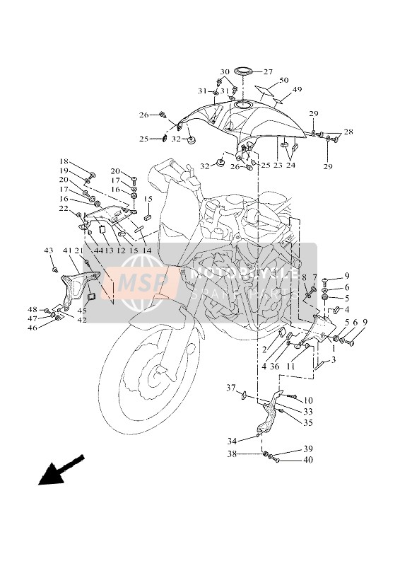 Yamaha TENERE 700 2021 Benzinetank 2 voor een 2021 Yamaha TENERE 700