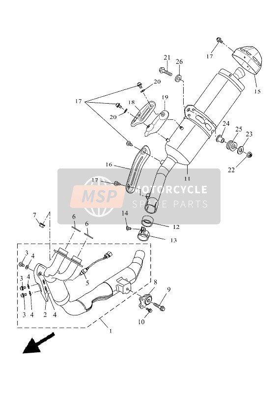 Yamaha TENERE 700 (SKY BLUE) 2021 EXHAUST for a 2021 Yamaha TENERE 700 (SKY BLUE)