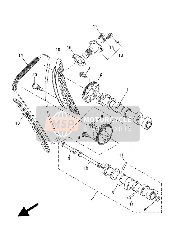 Yamaha TRACER 7 2021 Albero A Camme & Catena per un 2021 Yamaha TRACER 7