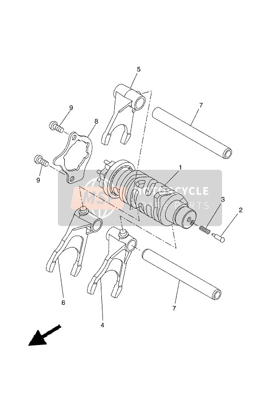 Yamaha TRACER 7 2021 SCHALTWALZE & GABEL für ein 2021 Yamaha TRACER 7