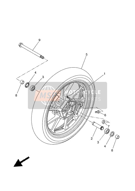 Yamaha TRACER 7 2021 FRONT WHEEL for a 2021 Yamaha TRACER 7