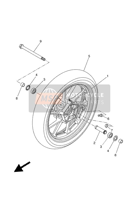 Yamaha TRACER 7 2021 Voorwiel voor een 2021 Yamaha TRACER 7