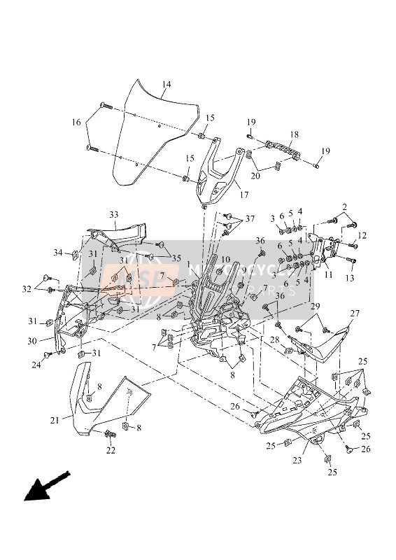 Yamaha TRACER 7 2021 Carenatura 1 per un 2021 Yamaha TRACER 7