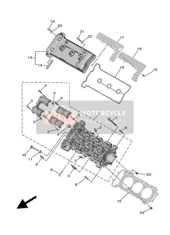 Yamaha TRACER 9 2021 CYLINDER HEAD for a 2021 Yamaha TRACER 9