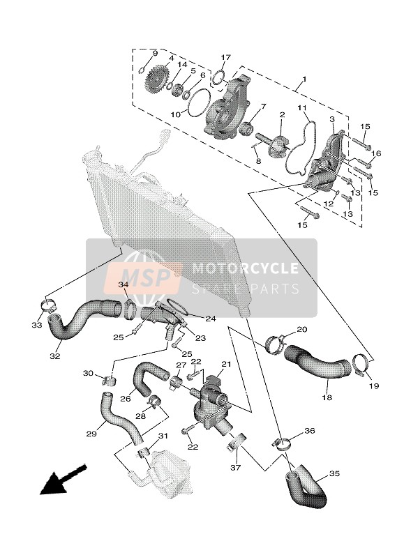 Yamaha TRACER 9 2021 Waterpomp voor een 2021 Yamaha TRACER 9