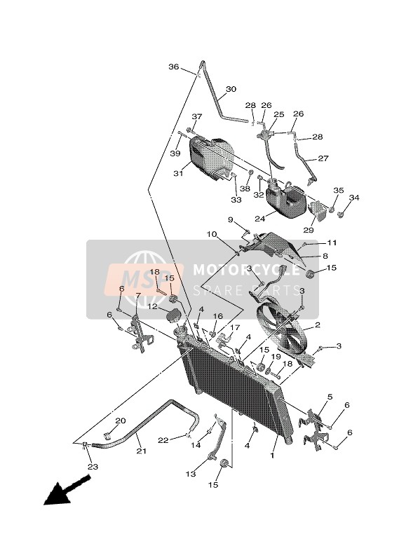 B7N126380000, Stay 2, Yamaha, 1