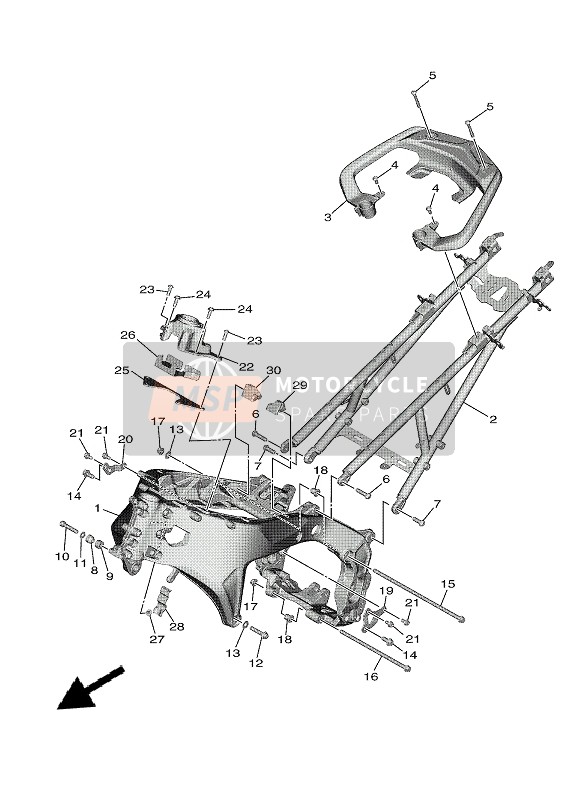 B5U2111B0900, Frame Sub Comp., Yamaha, 0