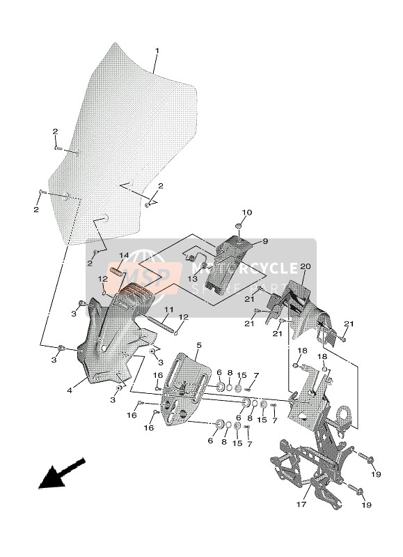 B5U283810000, Windshield, Yamaha, 2