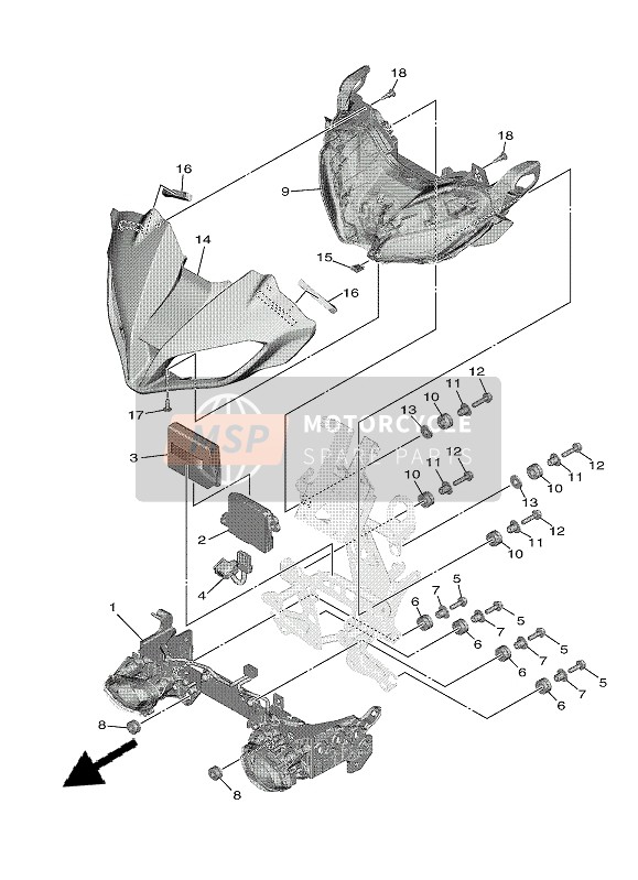 B5U843010100, Pilot Light Assy 1, Yamaha, 0