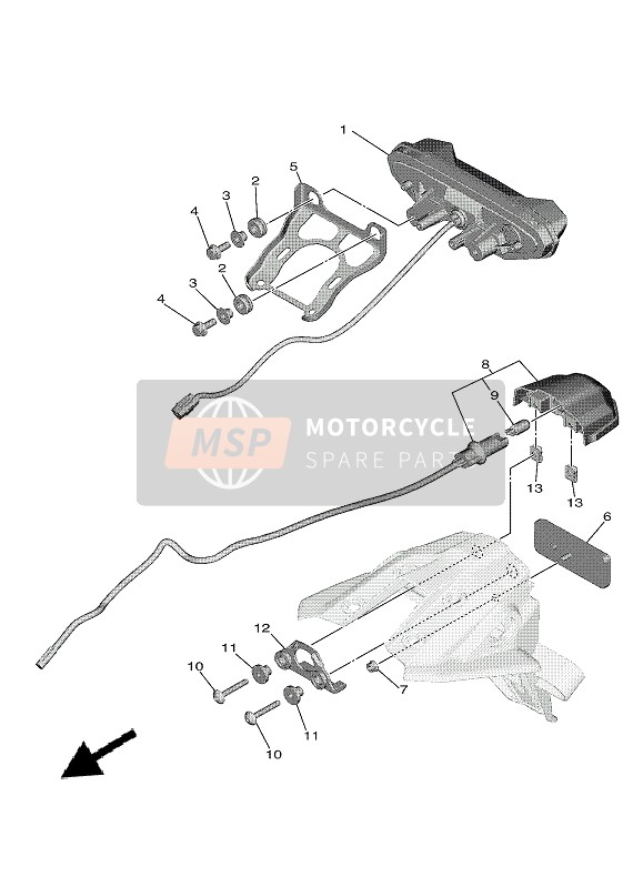 Yamaha TRACER 9 2021 RÜCKLICHT für ein 2021 Yamaha TRACER 9