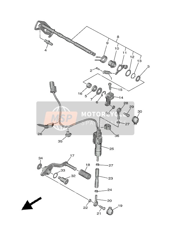 Yamaha TRACER 9 GT 2021 Schakelas voor een 2021 Yamaha TRACER 9 GT