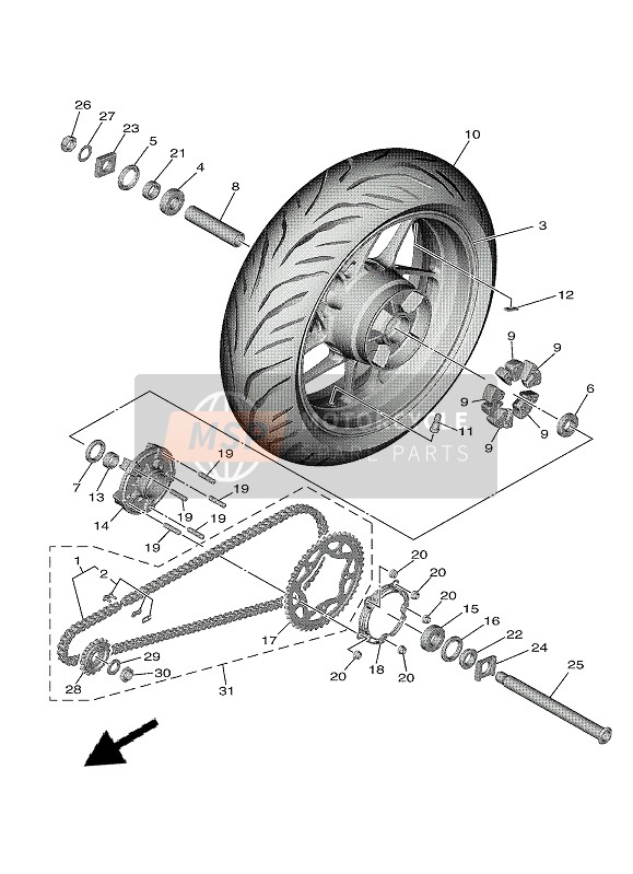 Roue arrière