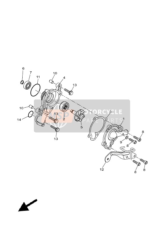 Yamaha XSR125 2021 Waterpomp voor een 2021 Yamaha XSR125