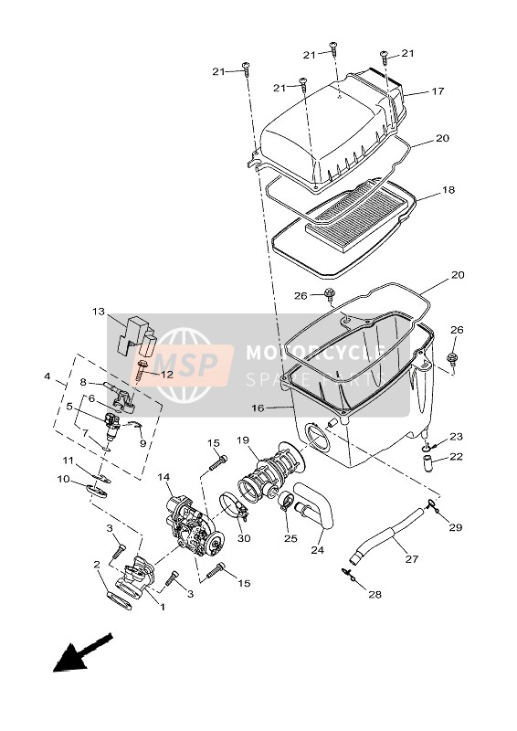 Yamaha XSR125 2021 INTAKE for a 2021 Yamaha XSR125