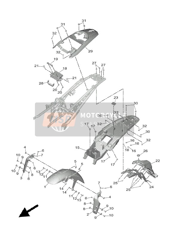 905600832600, Compensatieplaat, Yamaha, 1