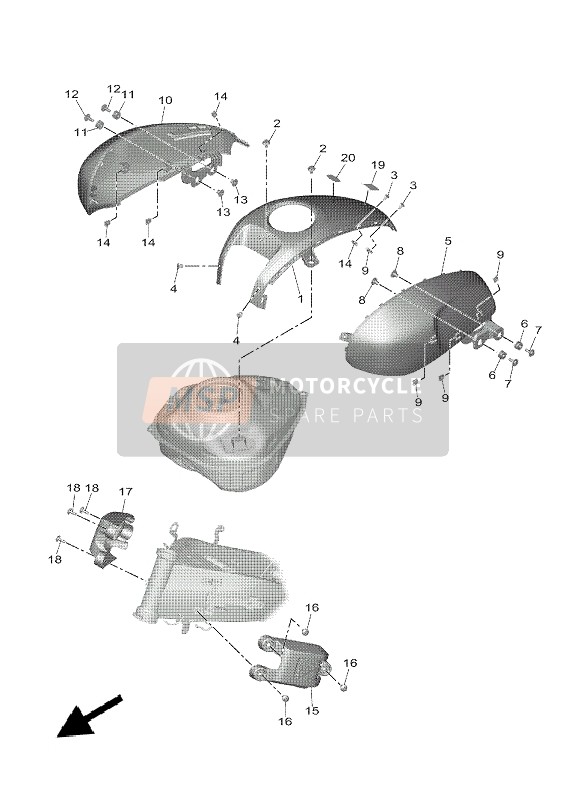 BFGF41B100P0, Cover, Tank, Yamaha, 0