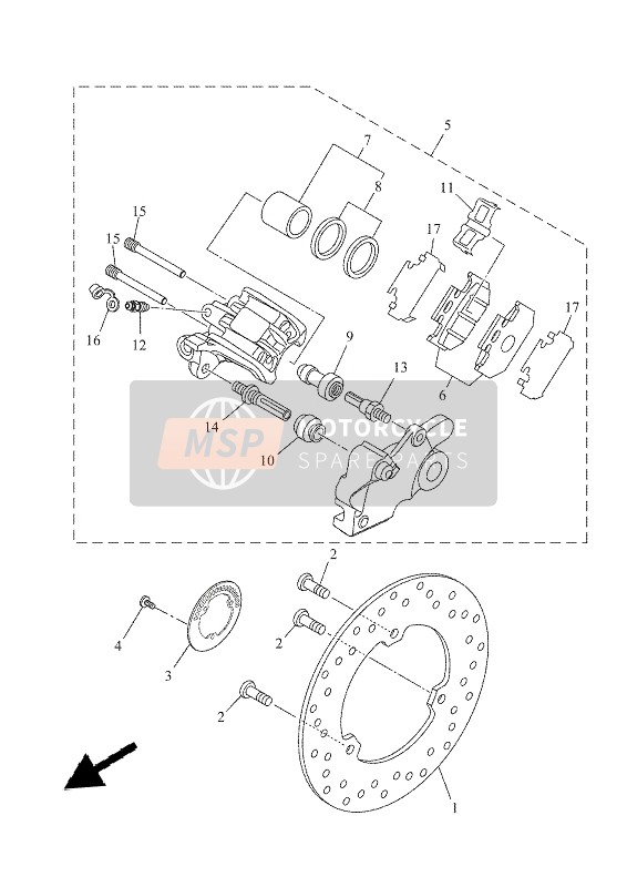 5XT258025000, Piston Assy,  Caliper, Yamaha, 2