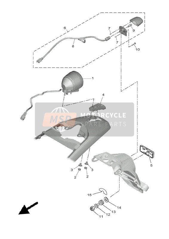 BK6H45470000, Cord, Licence Ligh, Yamaha, 1