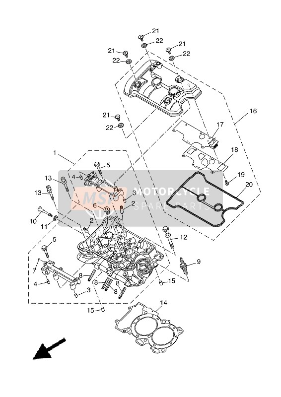 Yamaha XSR700 2021 CYLINDER HEAD for a 2021 Yamaha XSR700