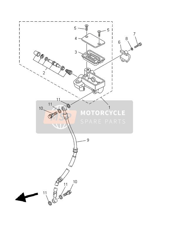 Yamaha XVS125 DRAGSTAR 2002 Maître-cylindre avant pour un 2002 Yamaha XVS125 DRAGSTAR