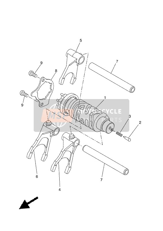 Yamaha XSR700 2021 SCHALTWALZE & GABEL für ein 2021 Yamaha XSR700