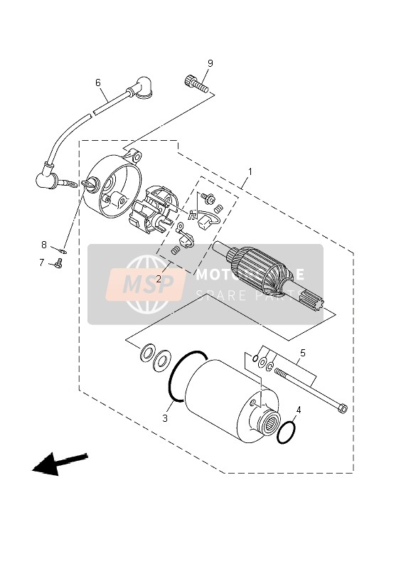 Yamaha XVS125 DRAGSTAR 2002 Comenzando Motor 4 para un 2002 Yamaha XVS125 DRAGSTAR