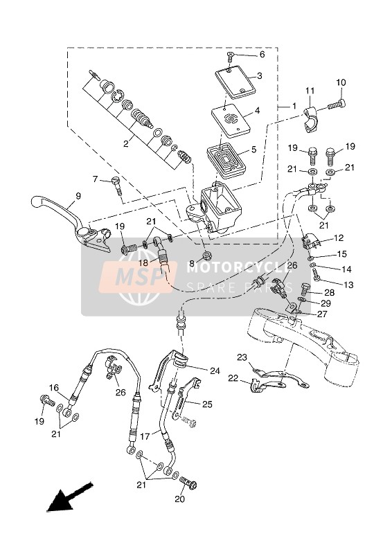 Yamaha XSR700 2021 Pompa freno anteriore per un 2021 Yamaha XSR700