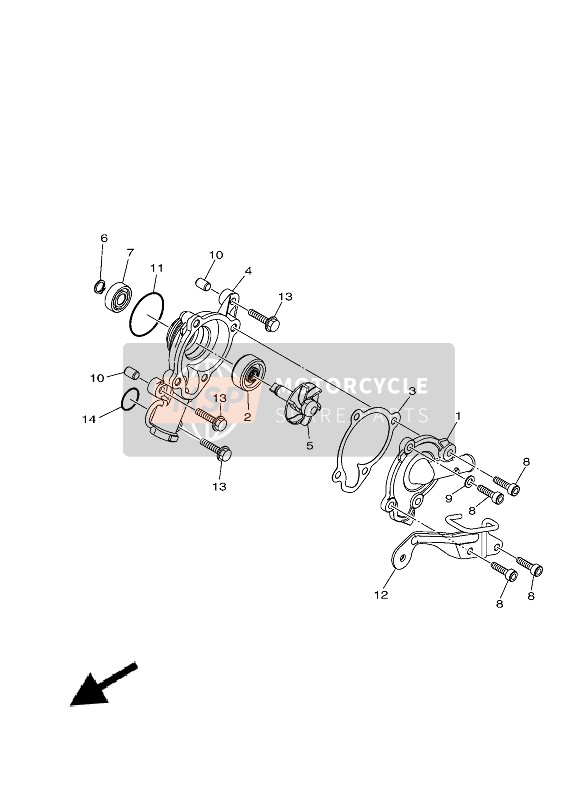 Yamaha YZF-R125 2021 WATER PUMP for a 2021 Yamaha YZF-R125