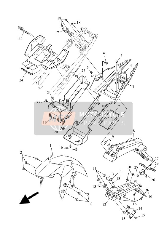 Yamaha YZF-R125 2021 KOTFLÜGEL für ein 2021 Yamaha YZF-R125