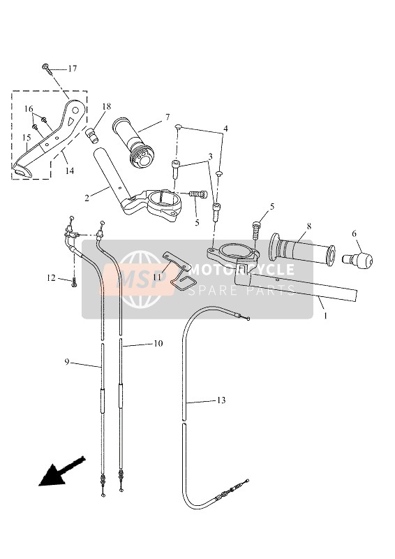 Yamaha YZF-R125 2021 STEERING HANDLE & CABLE for a 2021 Yamaha YZF-R125