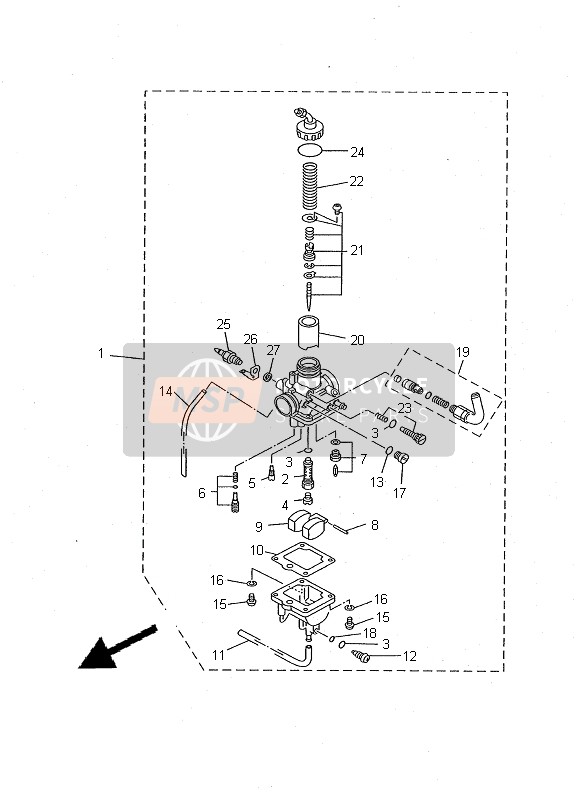 Yamaha TW125 2000 Carburatore per un 2000 Yamaha TW125