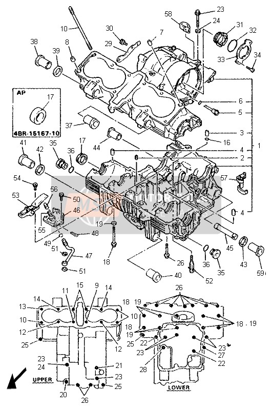 Yamaha XJ600S 1995 Carter pour un 1995 Yamaha XJ600S