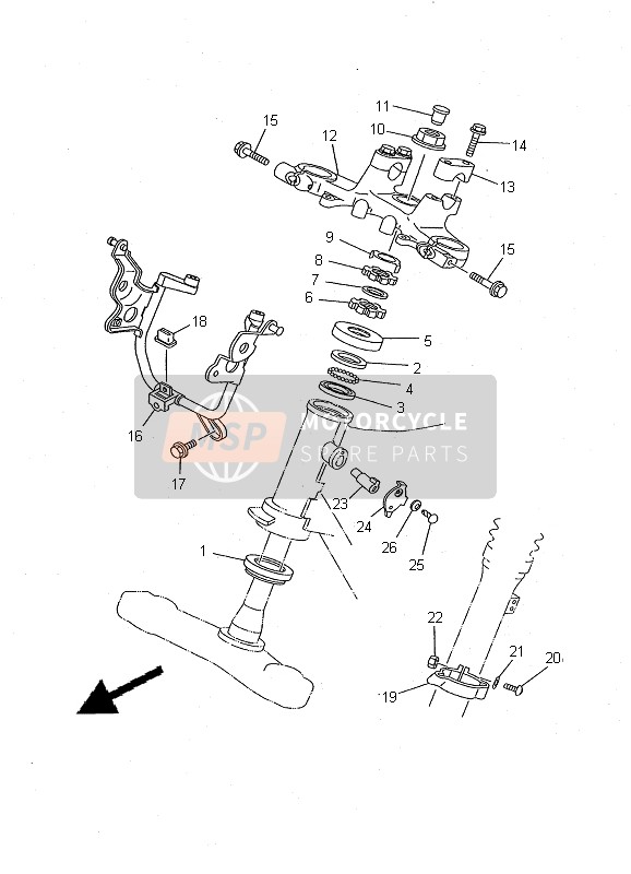 Yamaha TW125 2000 Steering for a 2000 Yamaha TW125