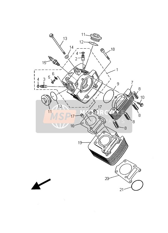 5AP111810000, Dichtung, Zylinderkopf 1, Yamaha, 1