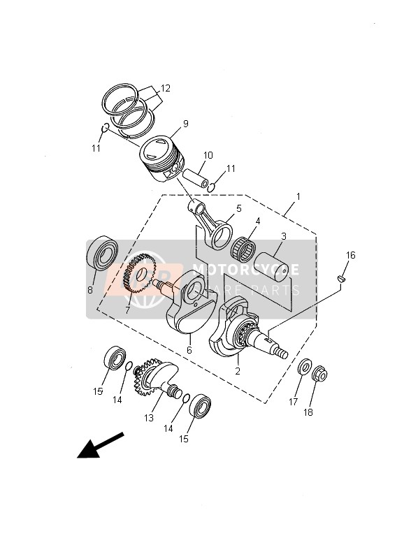 4LS116360100, Piston (0.50mm O/s), Yamaha, 1