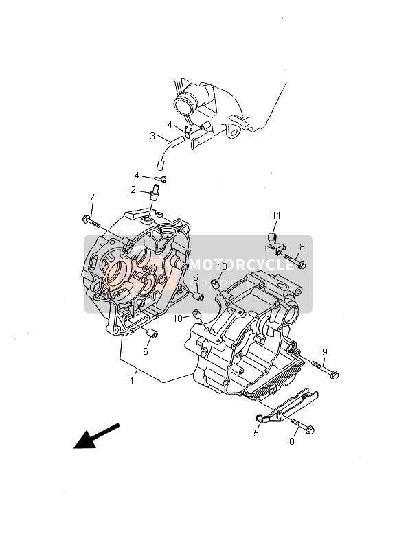 Yamaha YBR125E 2002 Crankcase for a 2002 Yamaha YBR125E