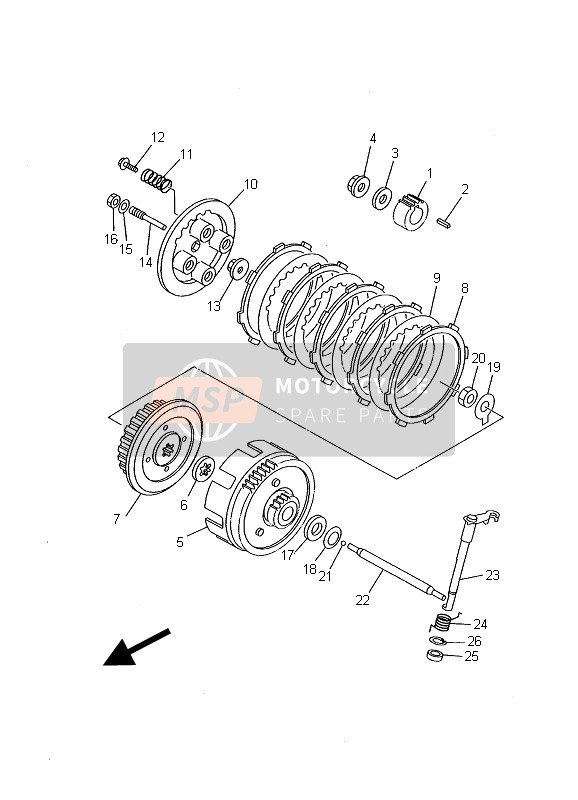 Yamaha YBR125E 2002 Embrayage pour un 2002 Yamaha YBR125E