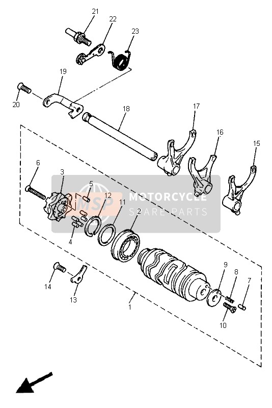 Yamaha XJ600S 1995 Shift Cam & Fork for a 1995 Yamaha XJ600S