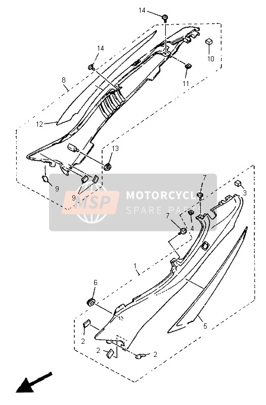 Yamaha XJ600S 1995 Side Cover for a 1995 Yamaha XJ600S