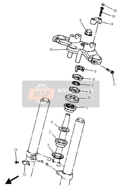 Yamaha XJ600S 1995 Steering for a 1995 Yamaha XJ600S