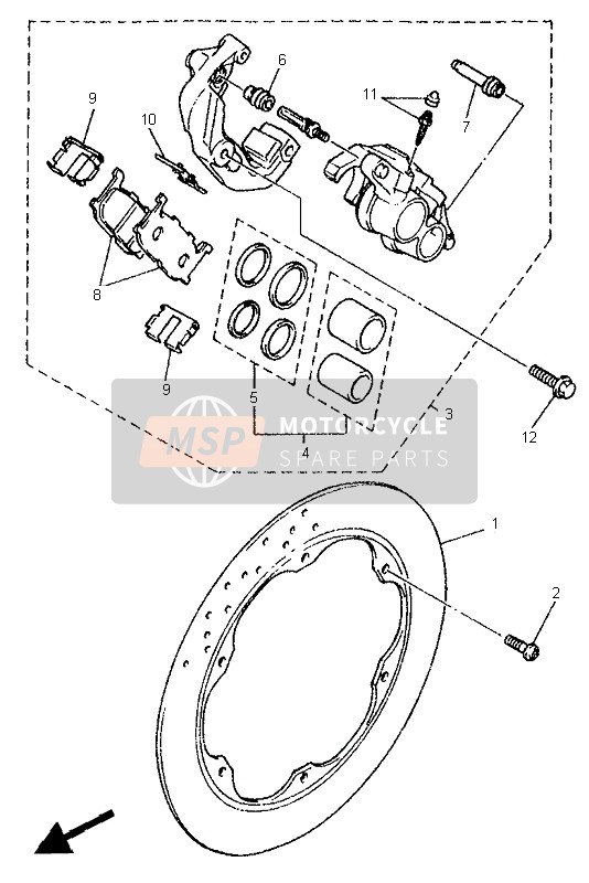 Yamaha XJ600S 1995 Front Brake Caliper for a 1995 Yamaha XJ600S