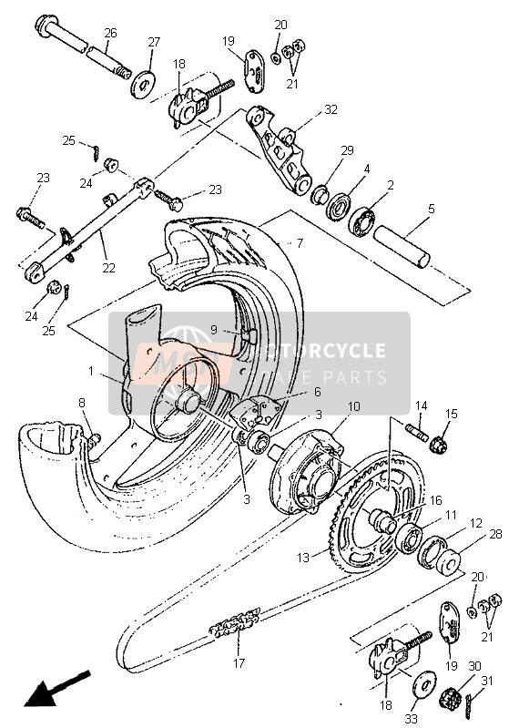 Yamaha XJ600S 1995 Rueda trasera para un 1995 Yamaha XJ600S