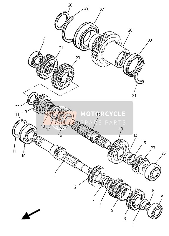 Yamaha XJ900S DIVERSION 1995 GETRIEBE für ein 1995 Yamaha XJ900S DIVERSION